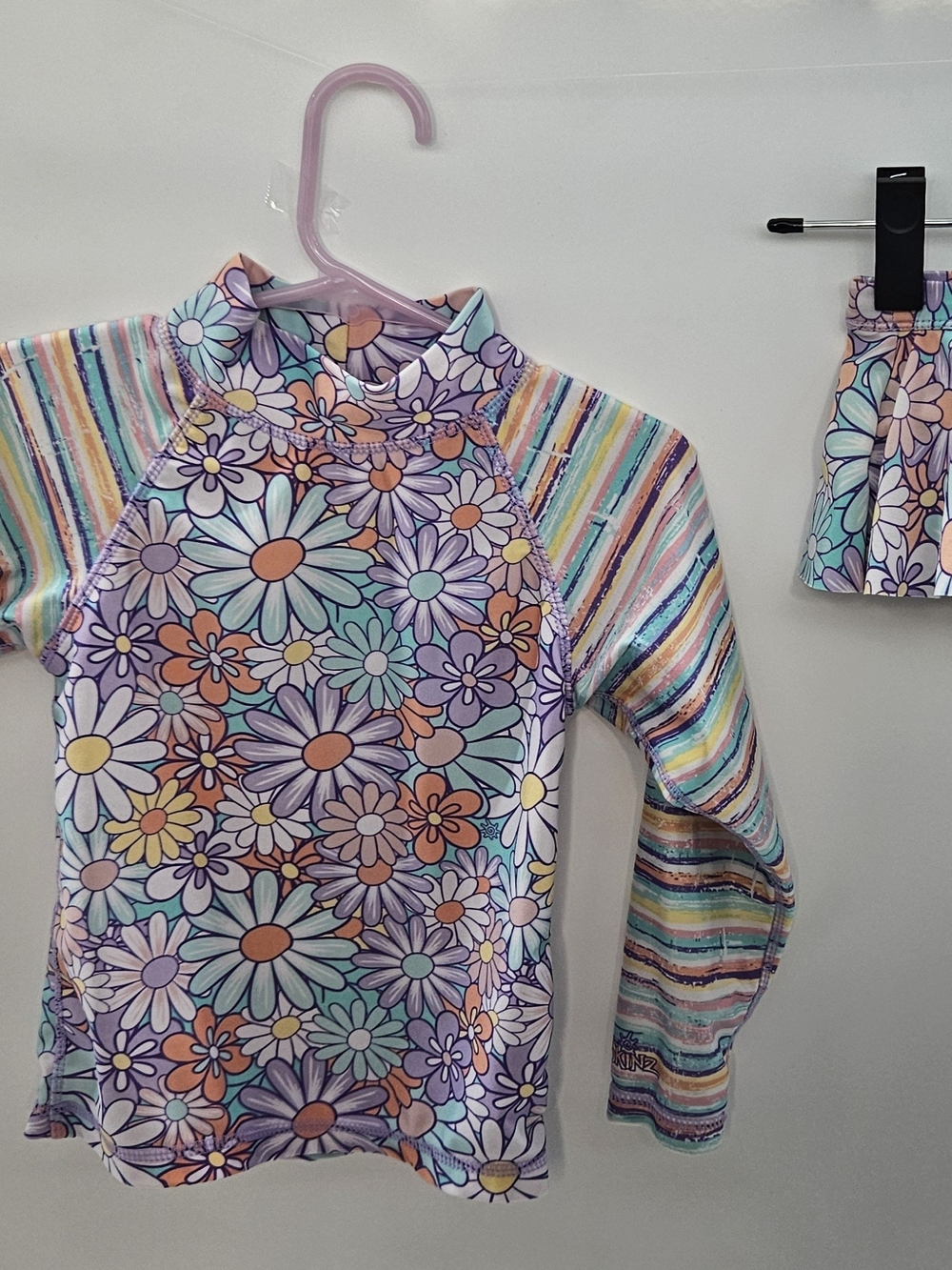 UVSkinz Toddler Floral Pastel Stripe Combo Set